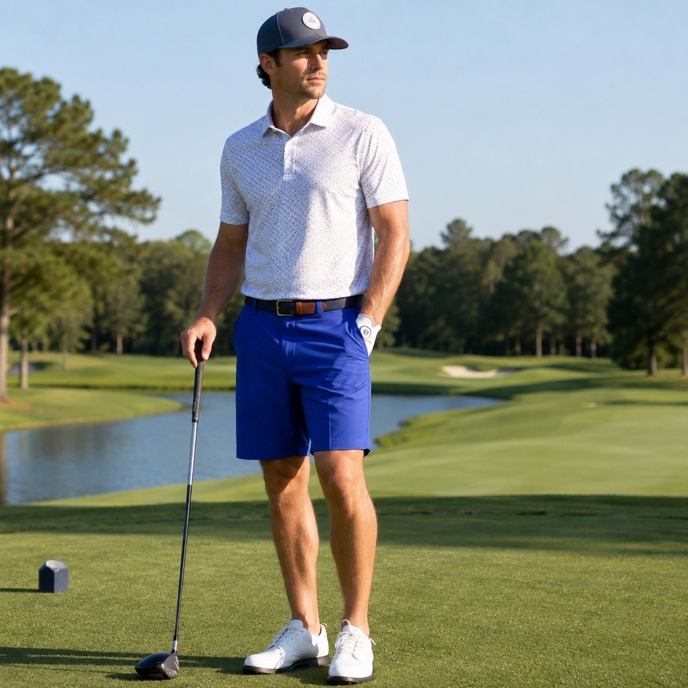 TGIF Tour Mens Royal Blue Golf‎ Shorts Size 32 Polyester Flat Front Performance